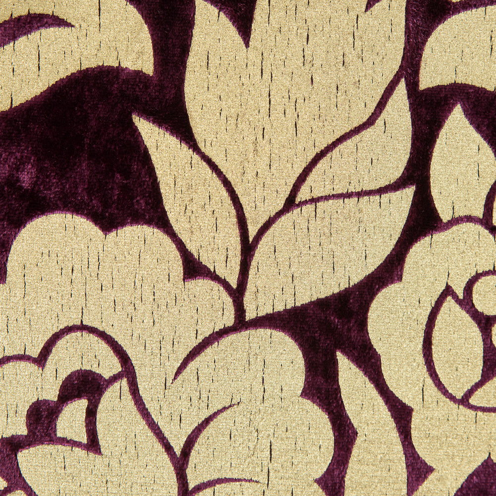Royal Purple Velvet with Royal Gold Foil Floral Design Detail Royal Purple Velvet with Royal Gold Foil Floral Design Detail