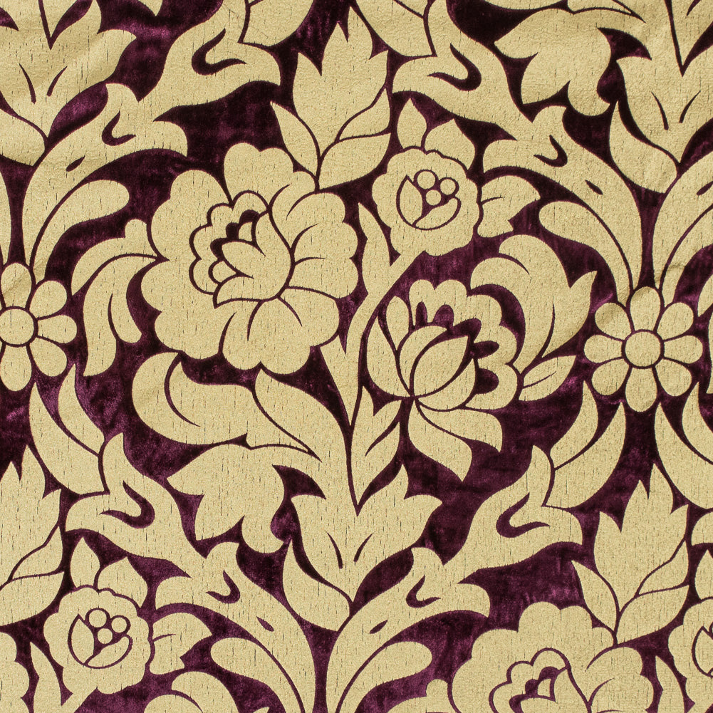 Royal Purple Velvet with Royal Gold Foil Floral Design Royal Purple Velvet with Royal Gold Foil Floral Design