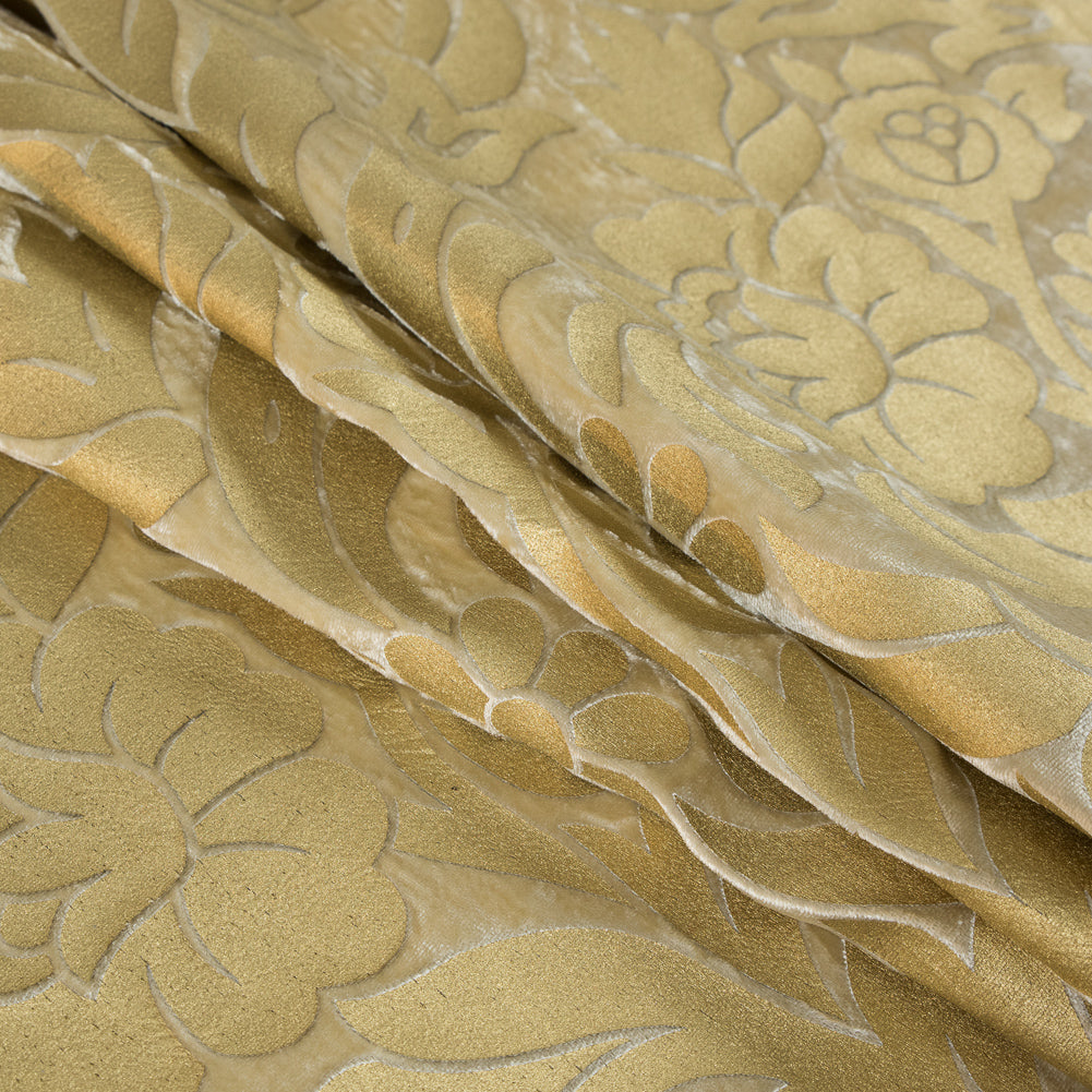 Cream Velvet with Royal Gold Foil Floral Design Detail Cream Velvet with Royal Gold Foil Floral Design Detail