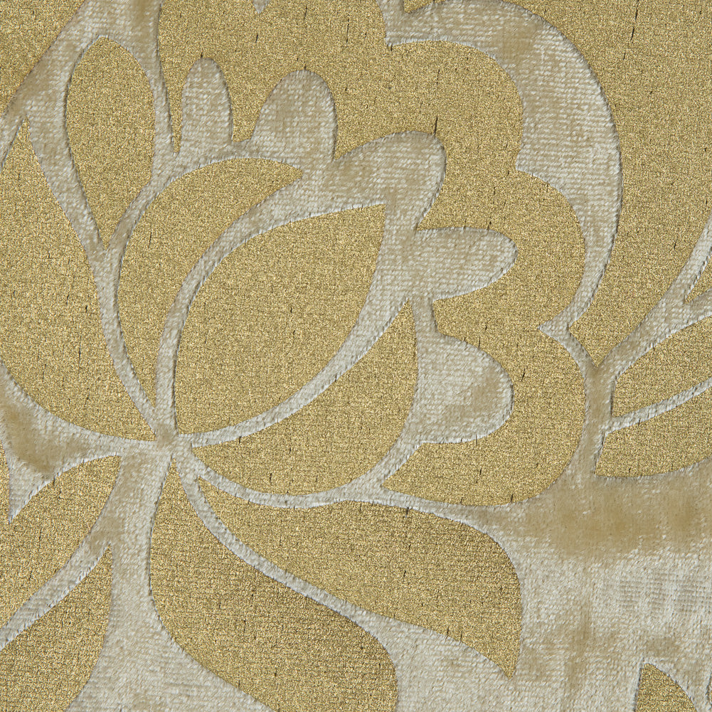 Cream Velvet with Royal Gold Foil Floral Design Full Cream Velvet with Royal Gold Foil Floral Design Full
