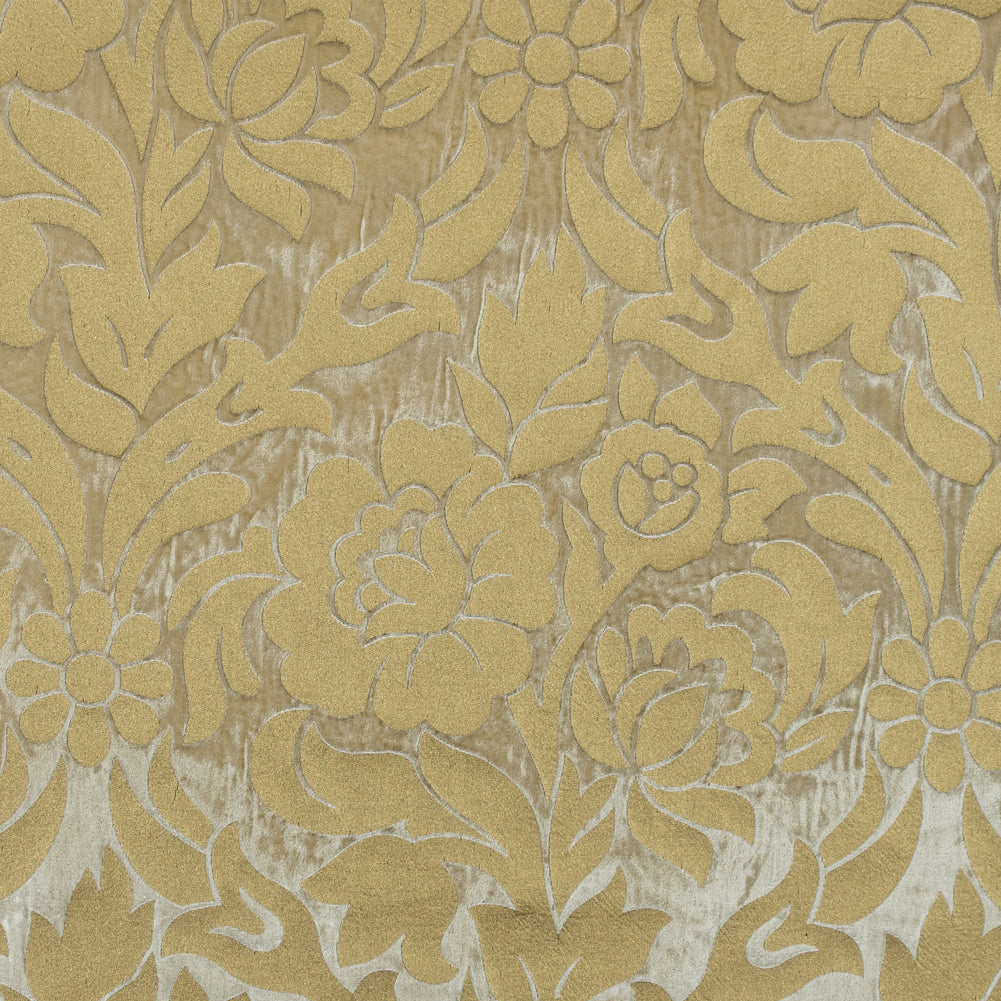 Cream Velvet with Royal Gold Foil Floral Design Cream Velvet with Royal Gold Foil Floral Design