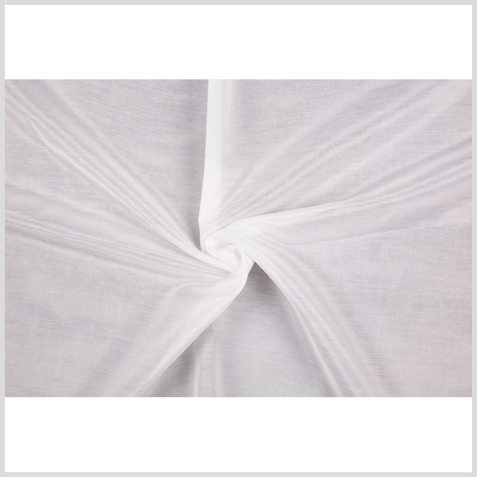 White Silk and Cotton Voile Full White Silk and Cotton Voile Full