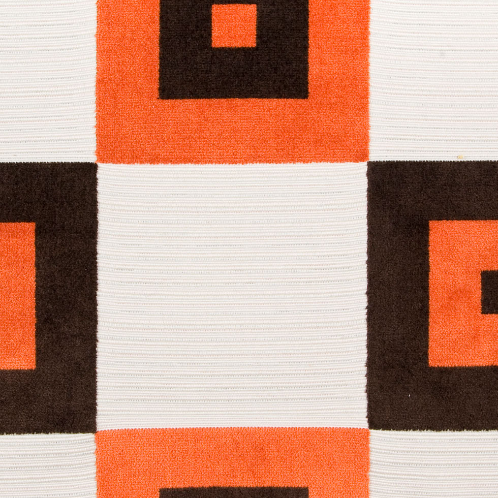 Natural/Chocolate/Orange Geometric Chenille Detail Natural/Chocolate/Orange Geometric Chenille Detail