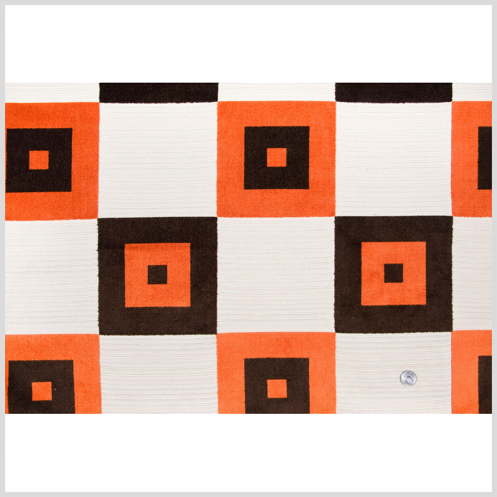 Natural/Chocolate/Orange Geometric Chenille Full Natural/Chocolate/Orange Geometric Chenille Full