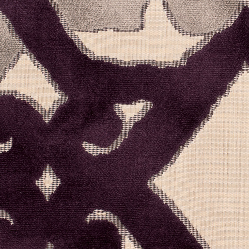 Purple/Beige/Stone Geometric Chenille Detail Purple/Beige/Stone Geometric Chenille Detail