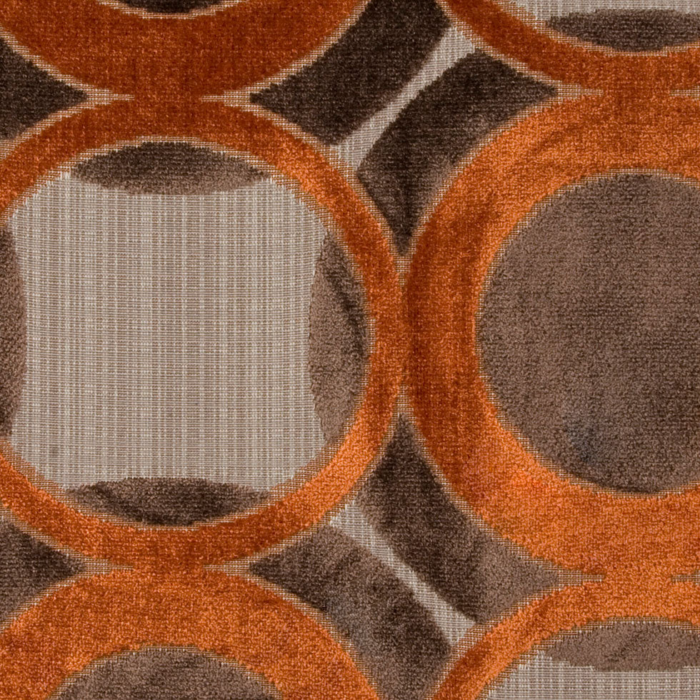 Chocolate/Pumpkin Geometric Chenille Detail Chocolate/Pumpkin Geometric Chenille Detail