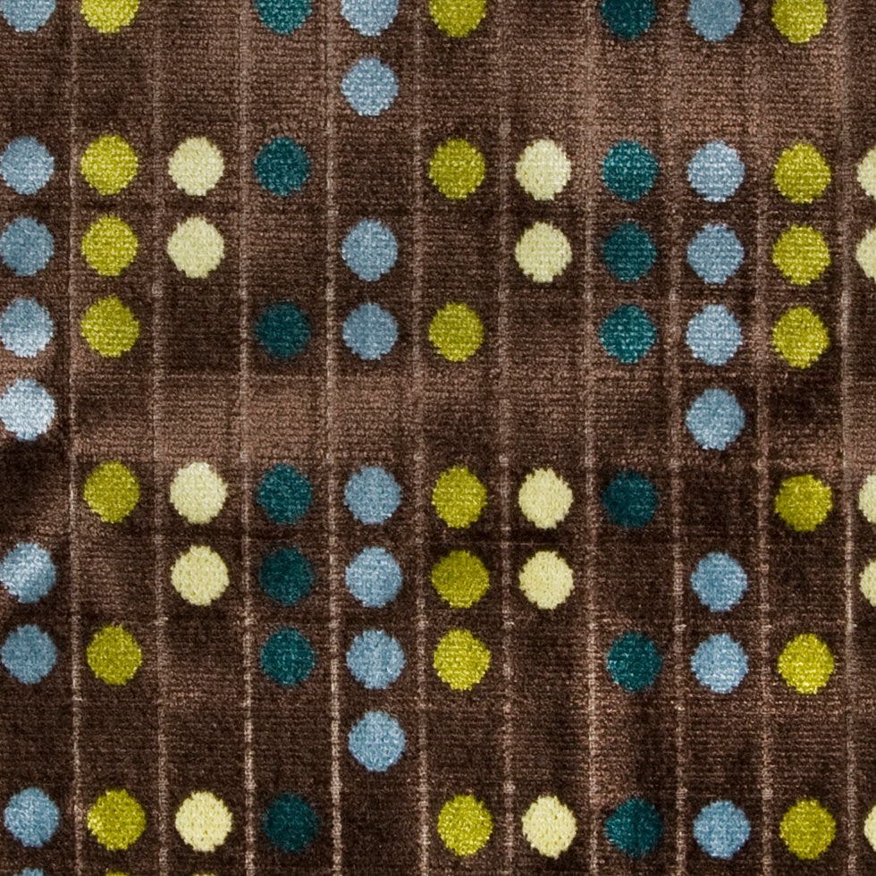 Brown/Blue Polka Dots Chenille Detail Brown/Blue Polka Dots Chenille Detail