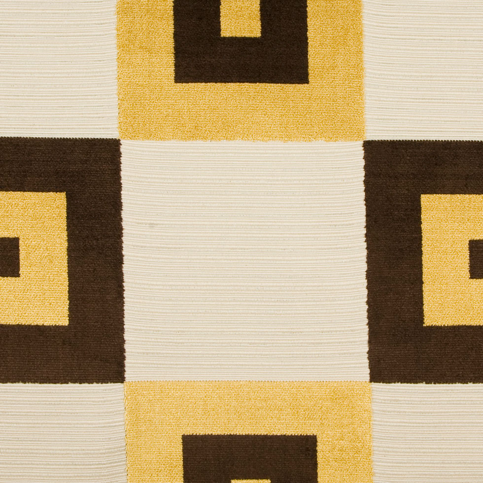 Gold/Chocolate/Natural Geometric Chenille Detail Gold/Chocolate/Natural Geometric Chenille Detail