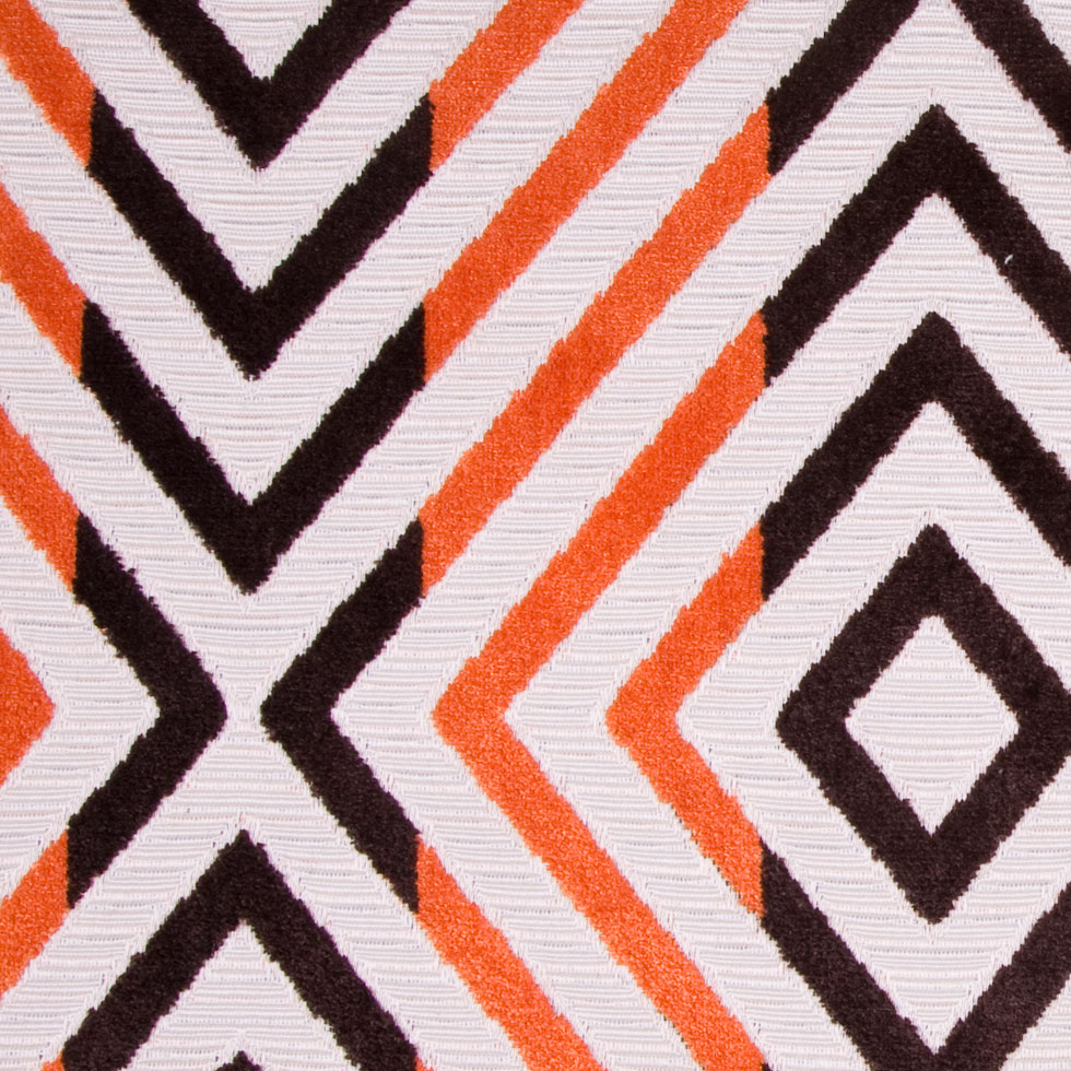 Orange/Chocolate/Beige Diamonds Chenille Detail Orange/Chocolate/Beige Diamonds Chenille Detail