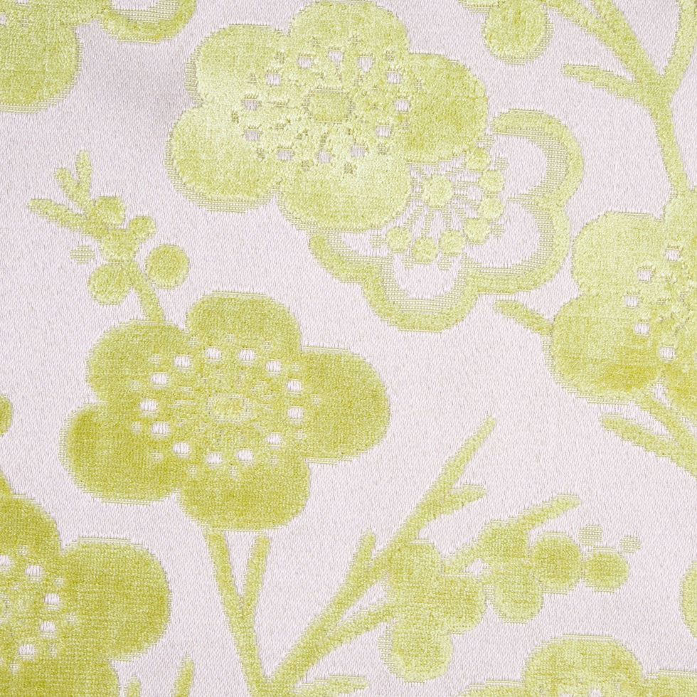 Citron/Beige Floral Chenille Detail Citron/Beige Floral Chenille Detail