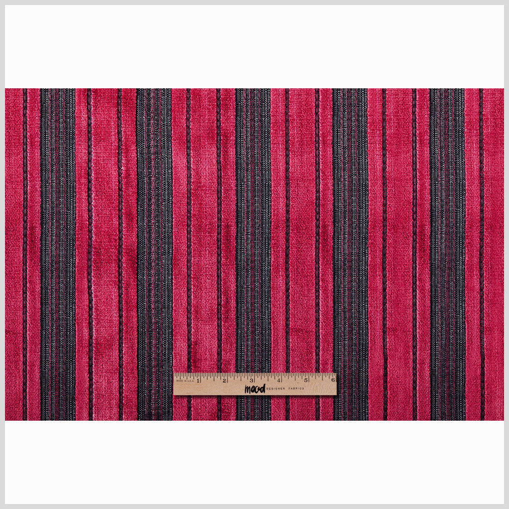 Roja Red/Heather Gray Stripes Chenille Full Roja Red/Heather Gray Stripes Chenille Full