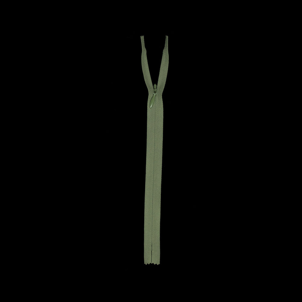 Invisible Zipper 9" by YKK - 064 Turtle Green Detail Invisible Zipper 9" by YKK - 064 Turtle Green Detail