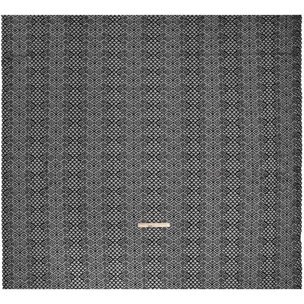Corded Lace with Finished Edges - Black Decorated Diamond Stripes Corded Lace with Finished Edges - Black Decorated Diamond Stripes