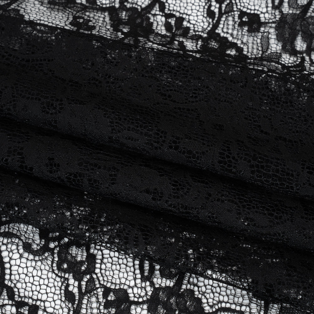 Chantilly Lace - Black Floral Vines - Folded Chantilly Lace - Black Floral Vines - Folded