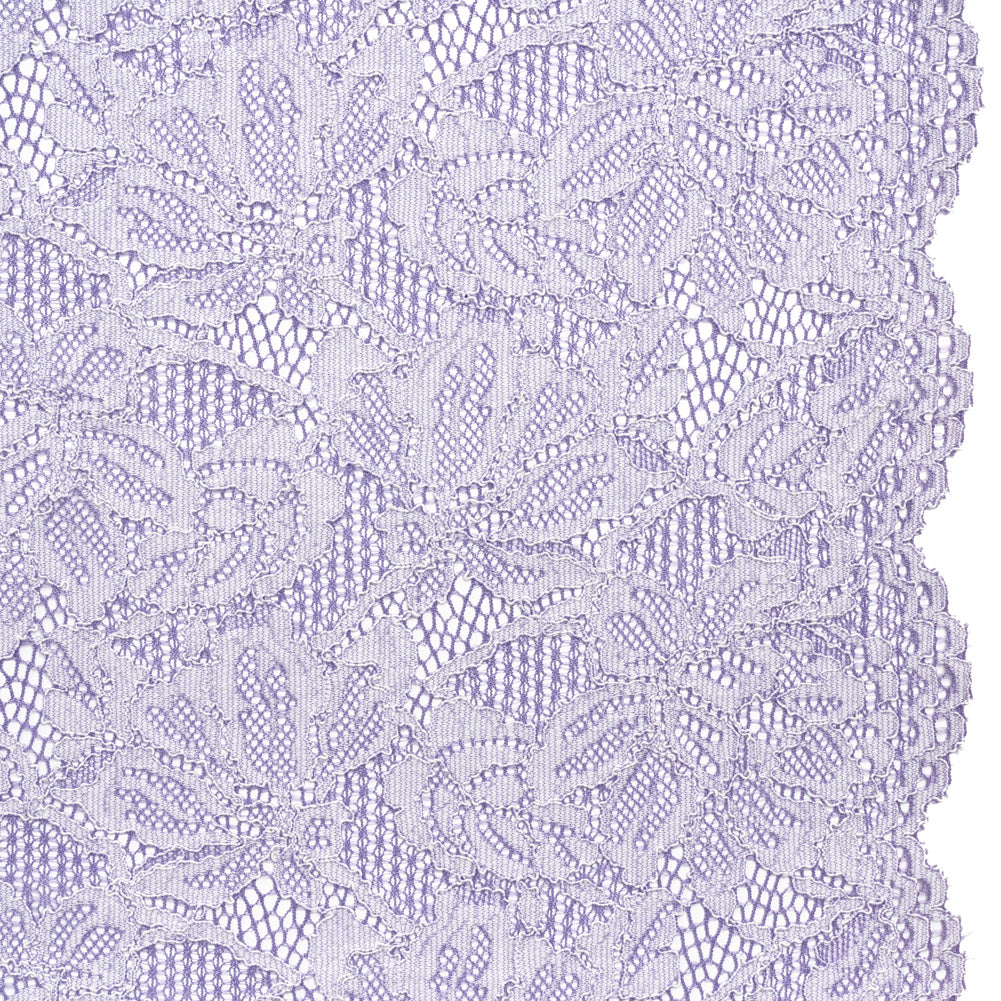 Stretch Corded Lace with Finished Edges - Purple Corallites and Natural Tropical Blossoms - Ottilie Collection Stretch Corded Lace with Finished Edges - Purple Corallites and Natural Tropical Blossoms - Ottilie Collection