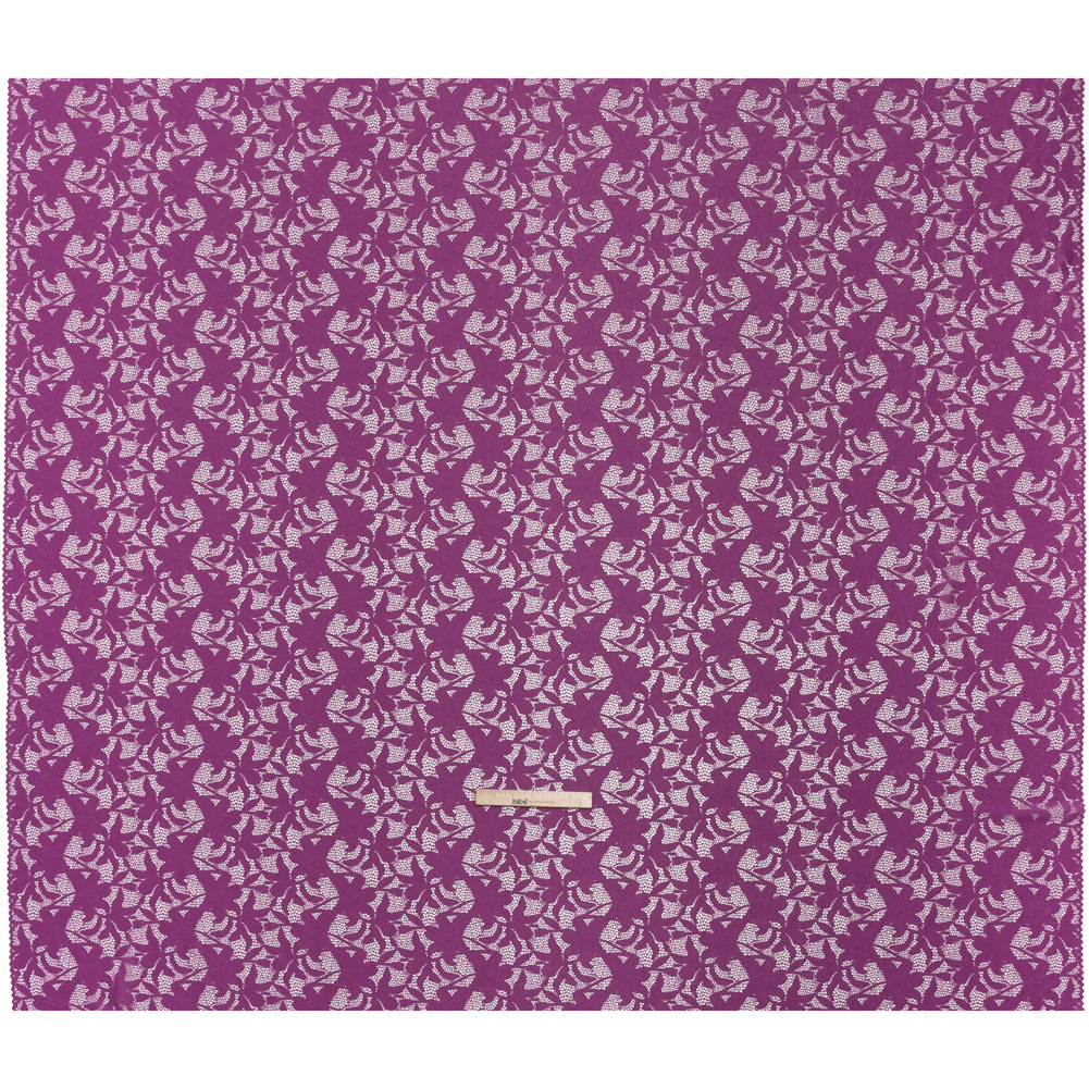Recycled Stretch Raschel Lace with Finished Edges - Anemone Purple Dancing Lilies - Full Recycled Stretch Raschel Lace with Finished Edges - Anemone Purple Dancing Lilies - Full