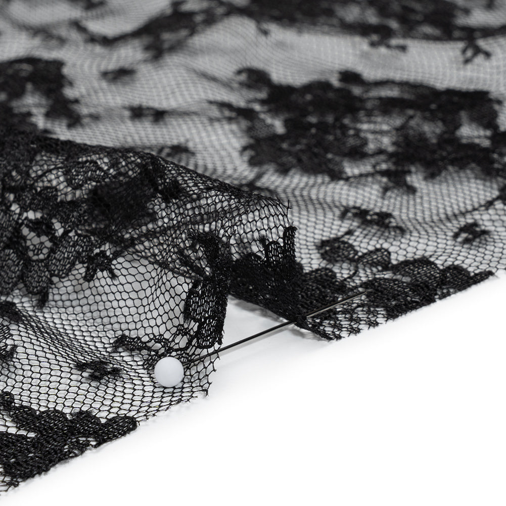 Chantilly Lace - Black Little Bouquets - Detail Chantilly Lace - Black Little Bouquets - Detail