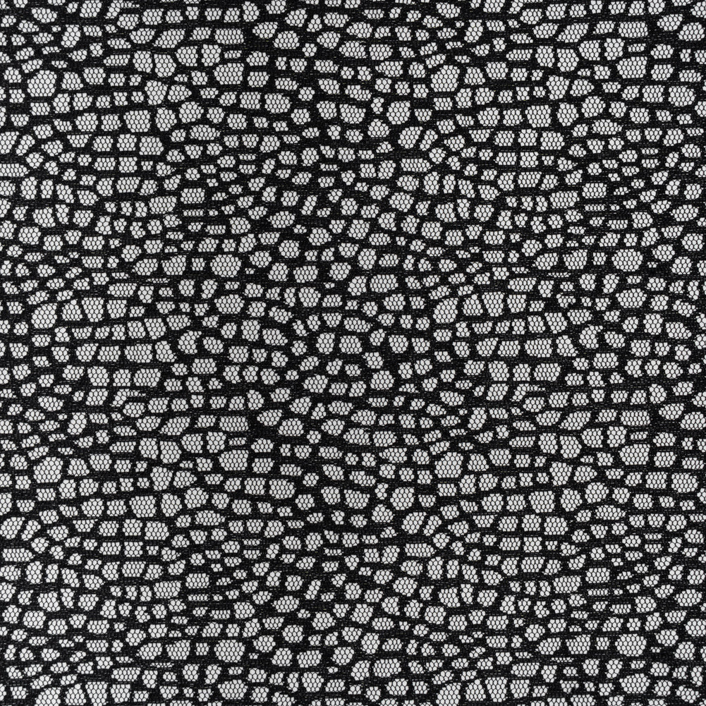 Nylon Raschel Mesh Lace - Black Bark Texture Nylon Raschel Mesh Lace - Black Bark Texture