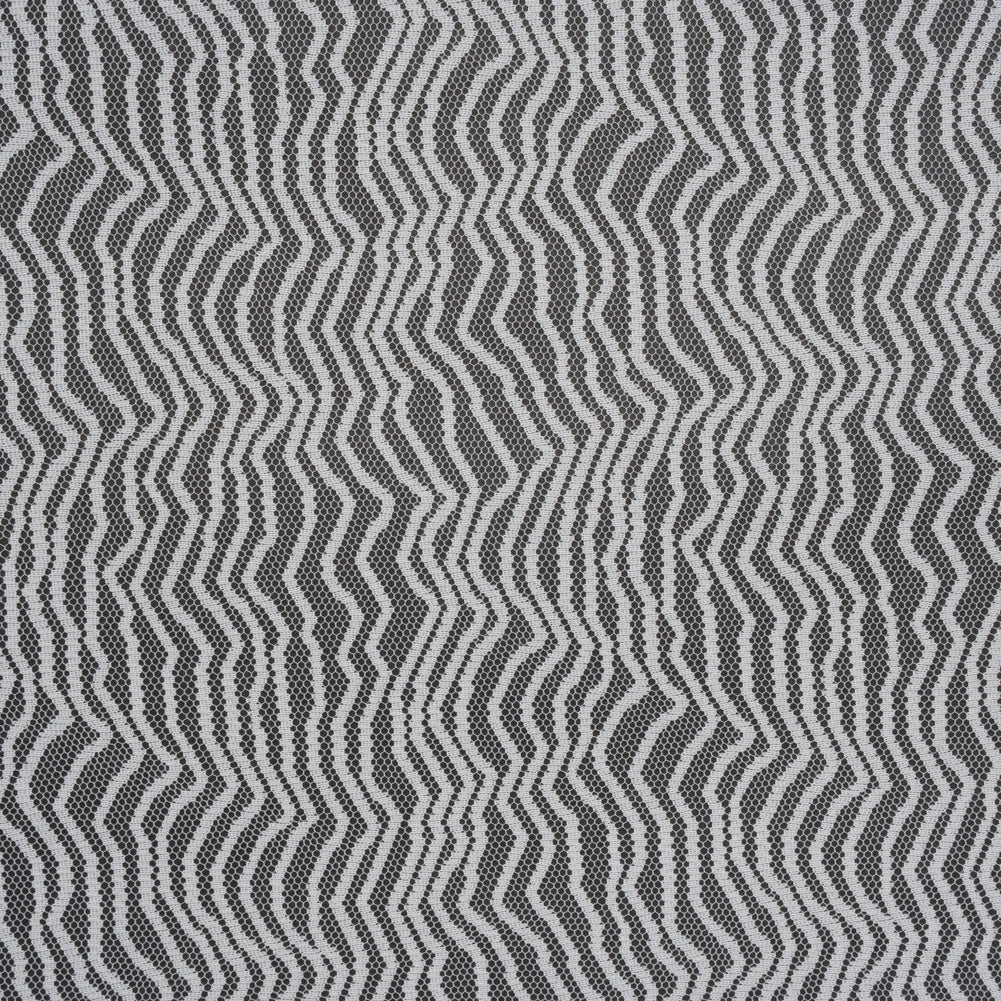 Nylon Raschel Mesh Lace - Ivory Erratic Zig Zags Nylon Raschel Mesh Lace - Ivory Erratic Zig Zags