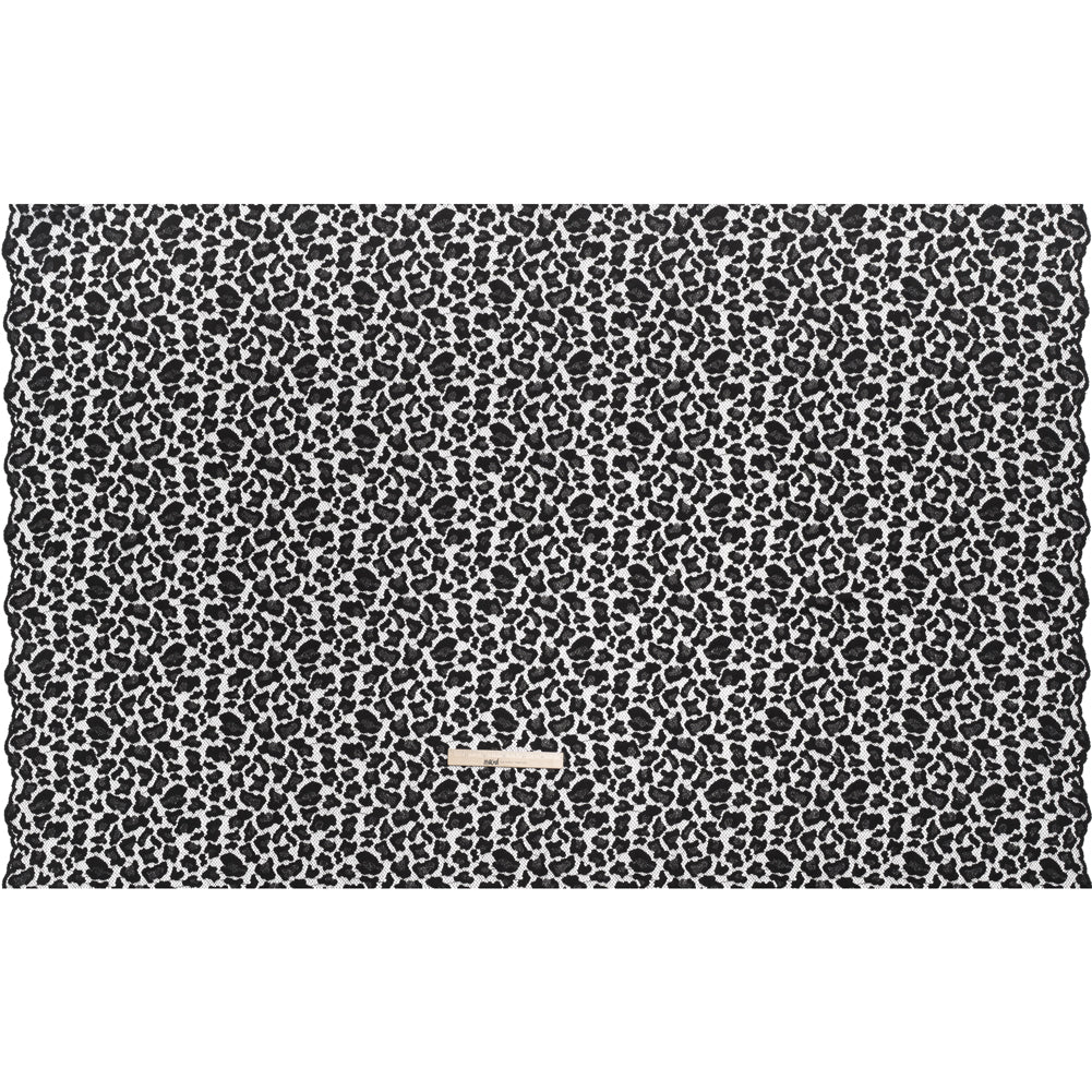 Metallic Raschel Lace with Finished Edges - Black Leopard Spots Metallic Raschel Lace with Finished Edges - Black Leopard Spots