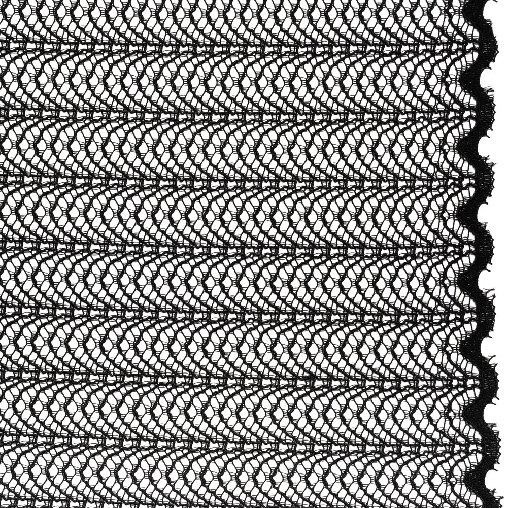 Rayon and Nylon Corded Lace with Little Scallop Finished Edges - Black Archway Stripes Rayon and Nylon Corded Lace with Little Scallop Finished Edges - Black Archway Stripes