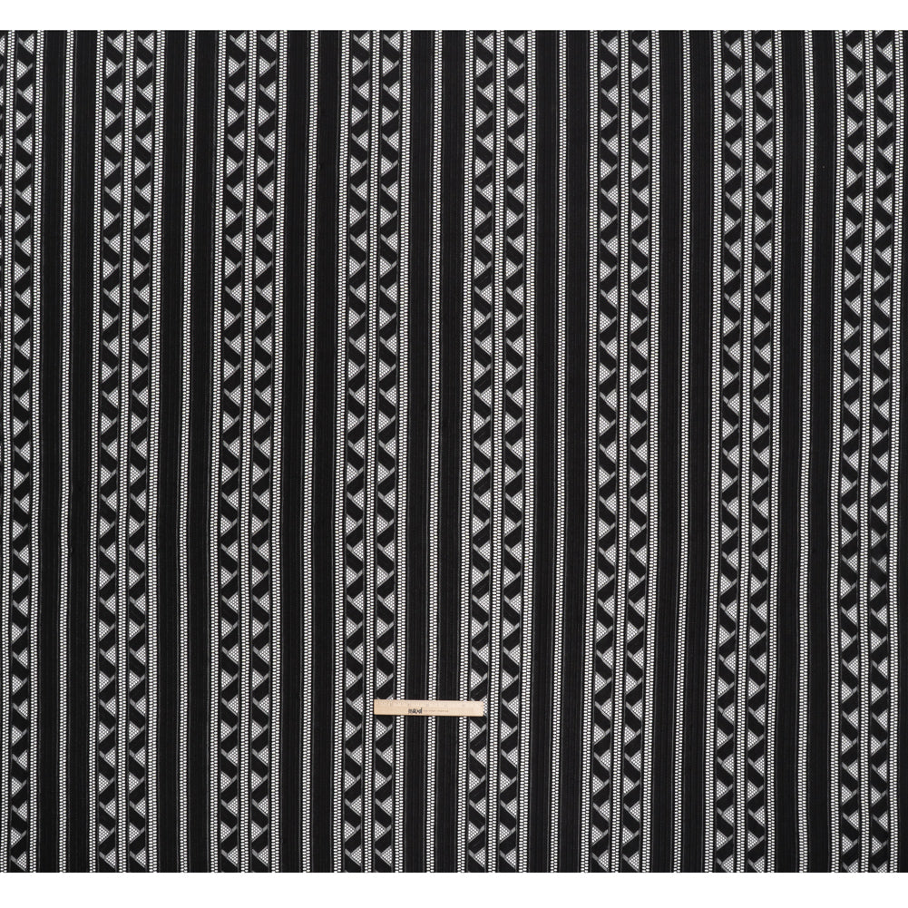 Corded Lace - Black Geometric Stripes - Full Corded Lace - Black Geometric Stripes - Full