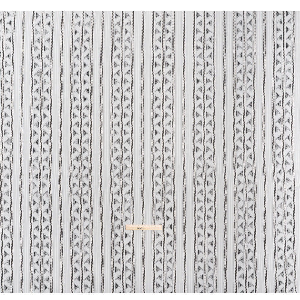 Corded Lace - Ivory Geometric Stripes - Full Corded Lace - Ivory Geometric Stripes - Full