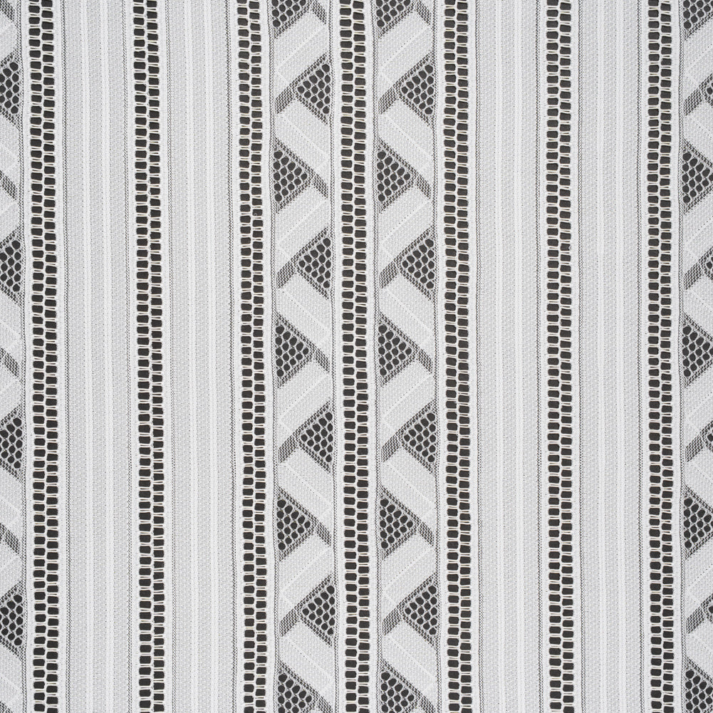 Corded Lace - Ivory Geometric Stripes Corded Lace - Ivory Geometric Stripes