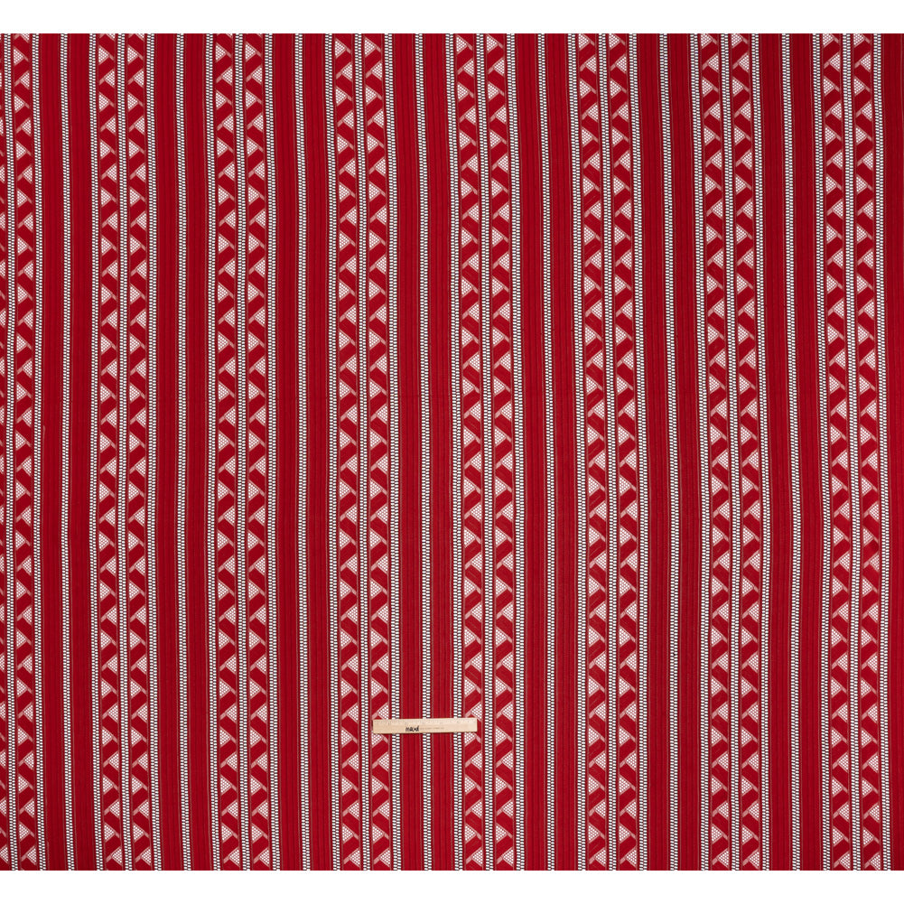 Corded Lace - Red and Black Geometric Stripes - Full Corded Lace - Red and Black Geometric Stripes - Full