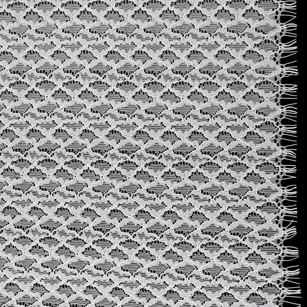 Corded Lace with Finished Eyelash Edges - Ivory Diamond Lattice Corded Lace with Finished Eyelash Edges - Ivory Diamond Lattice