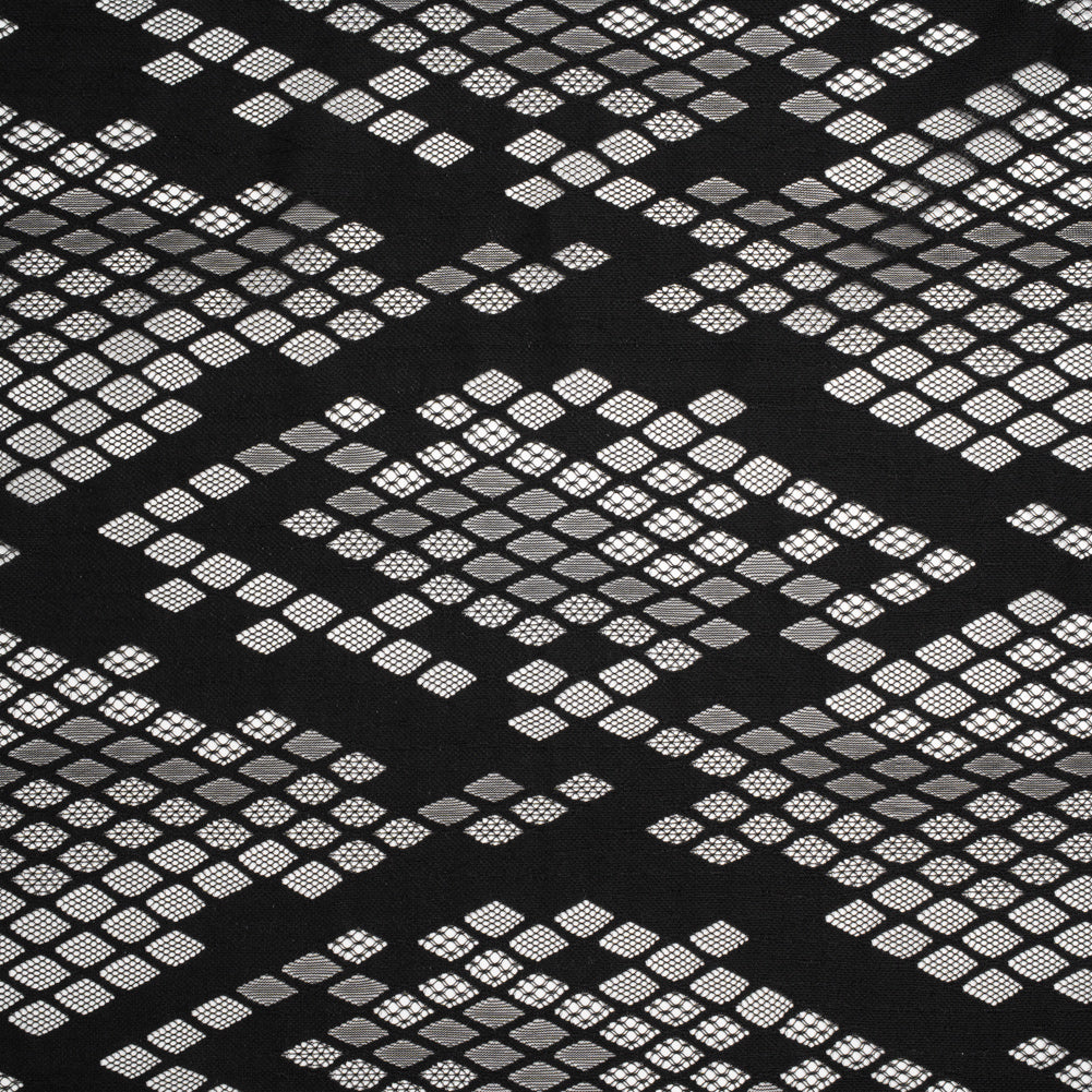 Raschel Lace with Eyelash Fringe Edges - Black Diamond Argyle Raschel Lace with Eyelash Fringe Edges - Black Diamond Argyle