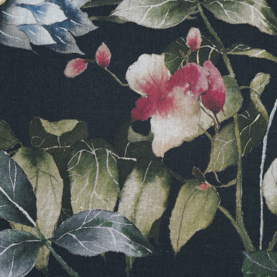 Cotton Voile - Black and Green Birds and Flowers - La Grande Tournee Print - Mood Exclusive Jacques Collection Cotton Voile - Black and Green Birds and Flowers - La Grande Tournee Print - Mood Exclusive Jacques Collection