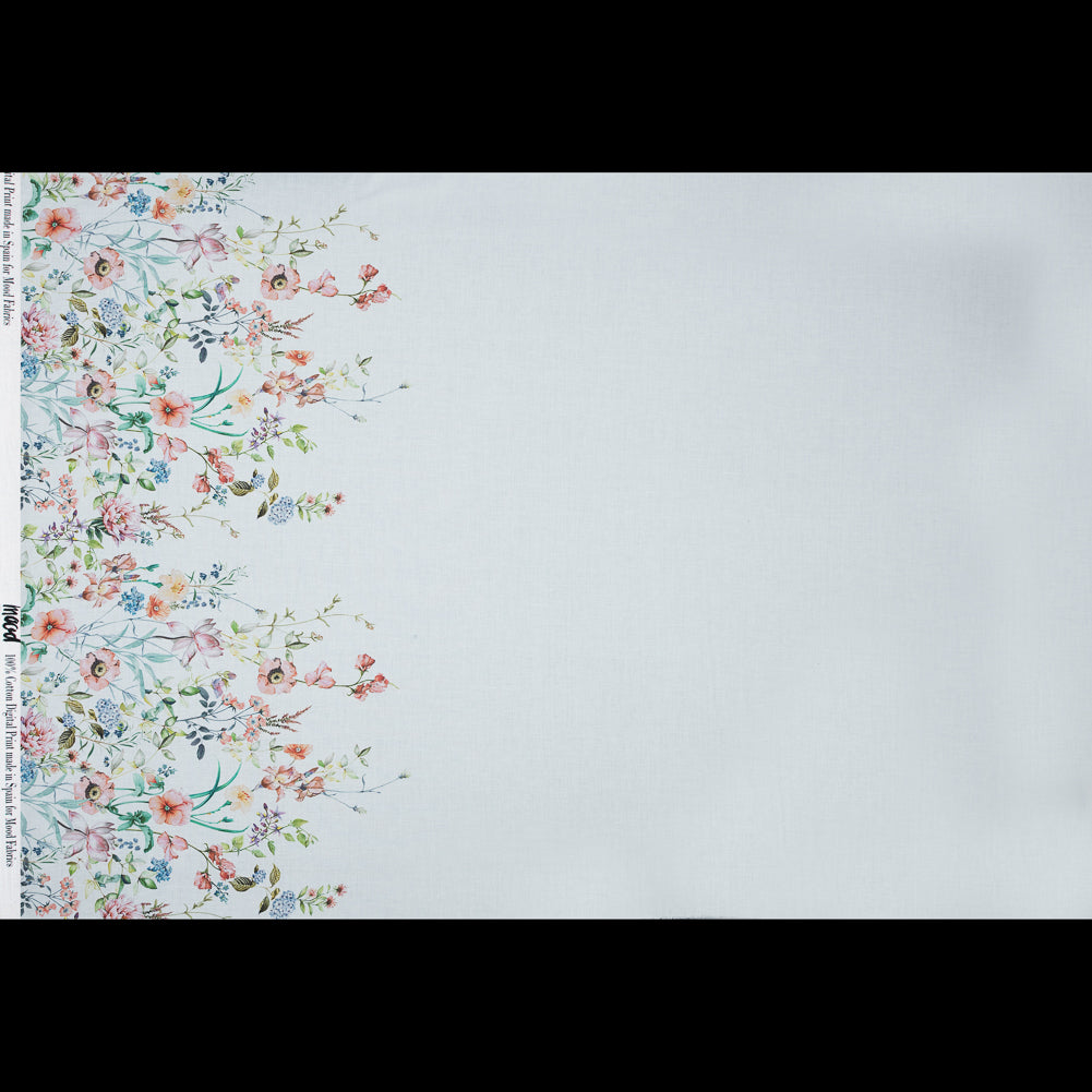 Cotton Voile - White Floral Border - La Marche des Fleurs Print - Mood Exclusive Jacques Collection Cotton Voile - White Floral Border - La Marche des Fleurs Print - Mood Exclusive Jacques Collection