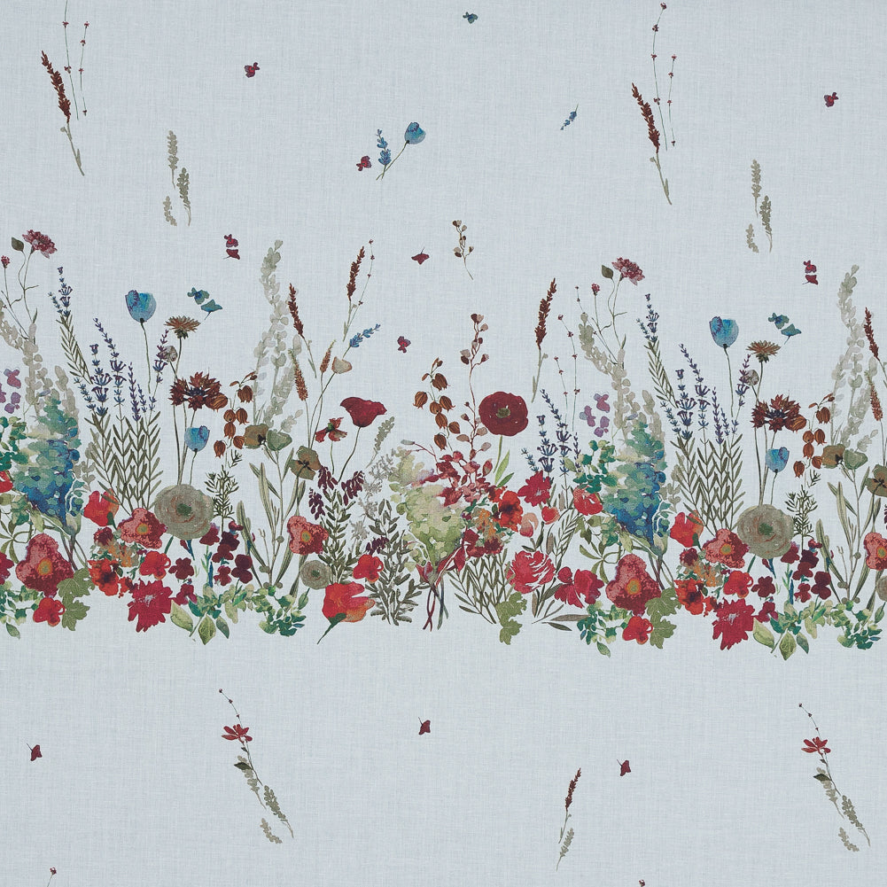 Cotton Voile Panel - White Floral Band - Promenade au Pavot Print - Mood Exclusive Jacques Collection Cotton Voile Panel - White Floral Band - Promenade au Pavot Print - Mood Exclusive Jacques Collection