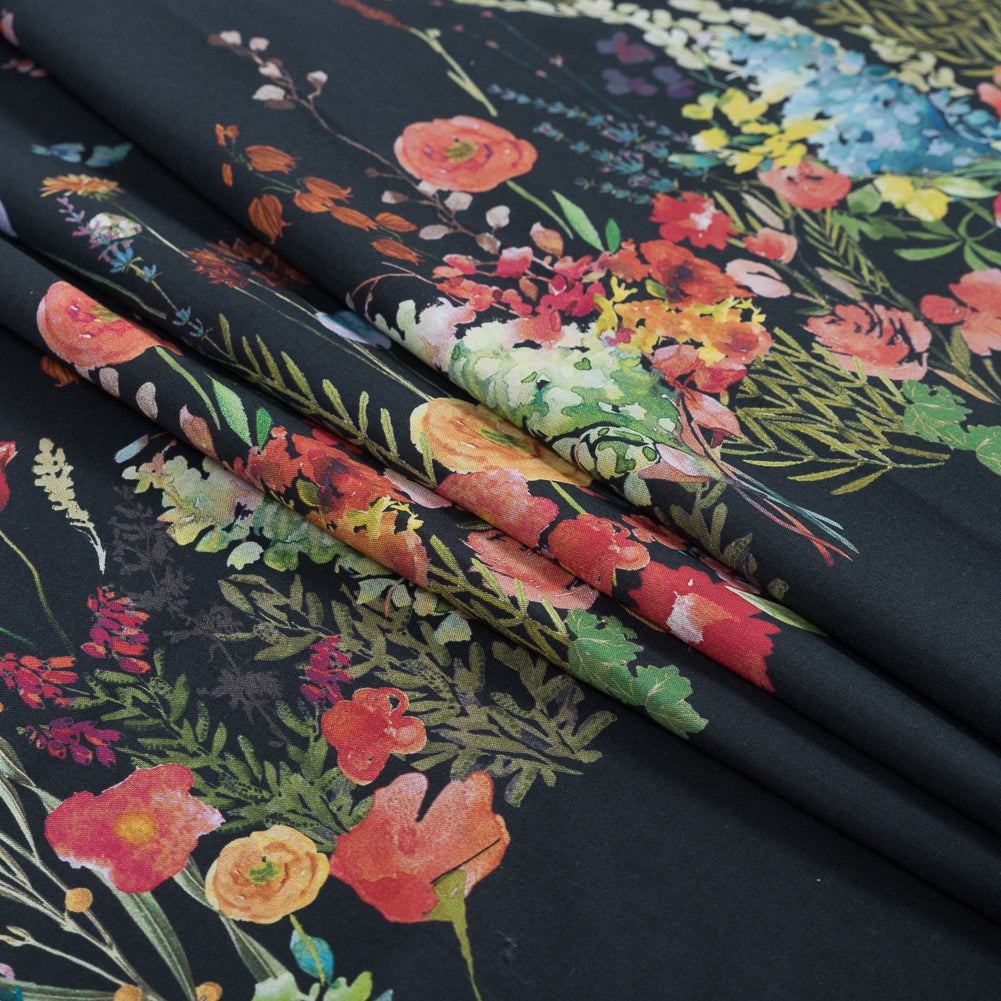 Cotton Voile Panel - Midnight Blue Floral Band - Promenade au Pavot Print - Mood Exclusive Jacques Collection Cotton Voile Panel - Midnight Blue Floral Band - Promenade au Pavot Print - Mood Exclusive Jacques Collection