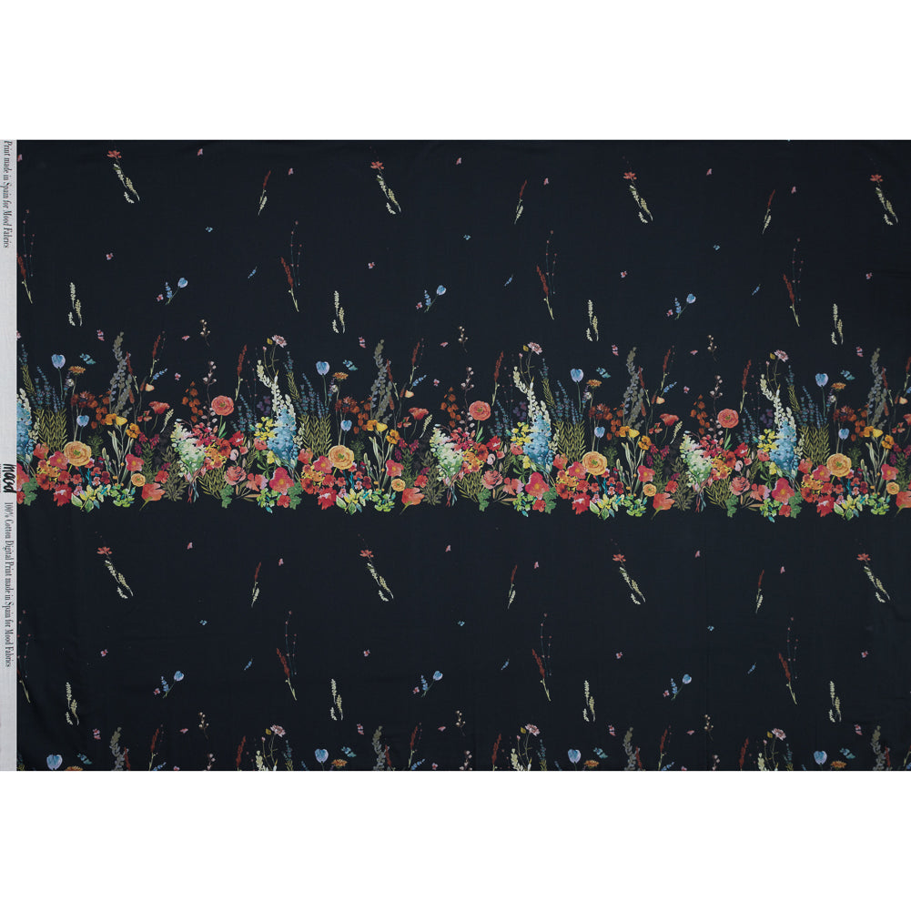 Cotton Voile Panel - Midnight Blue Floral Band - Promenade au Pavot Print - Mood Exclusive Jacques Collection Cotton Voile Panel - Midnight Blue Floral Band - Promenade au Pavot Print - Mood Exclusive Jacques Collection
