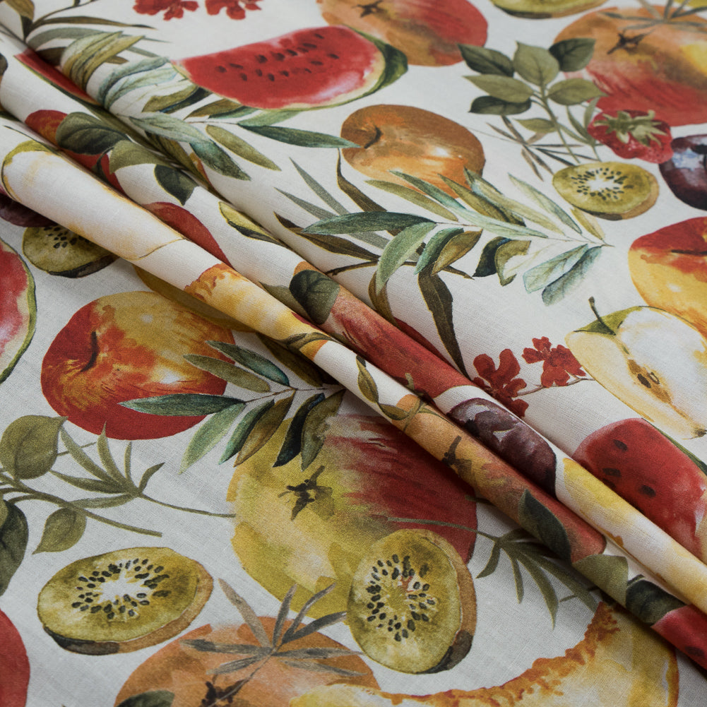 Mood Exclusive Rafraichir des Fruits White and Multicolor Cotton Voile Mood Exclusive Rafraichir des Fruits White and Multicolor Cotton Voile