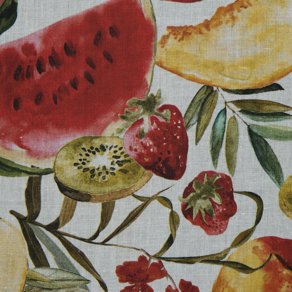 Mood Exclusive Rafraichir des Fruits White and Multicolor Cotton Voile Mood Exclusive Rafraichir des Fruits White and Multicolor Cotton Voile