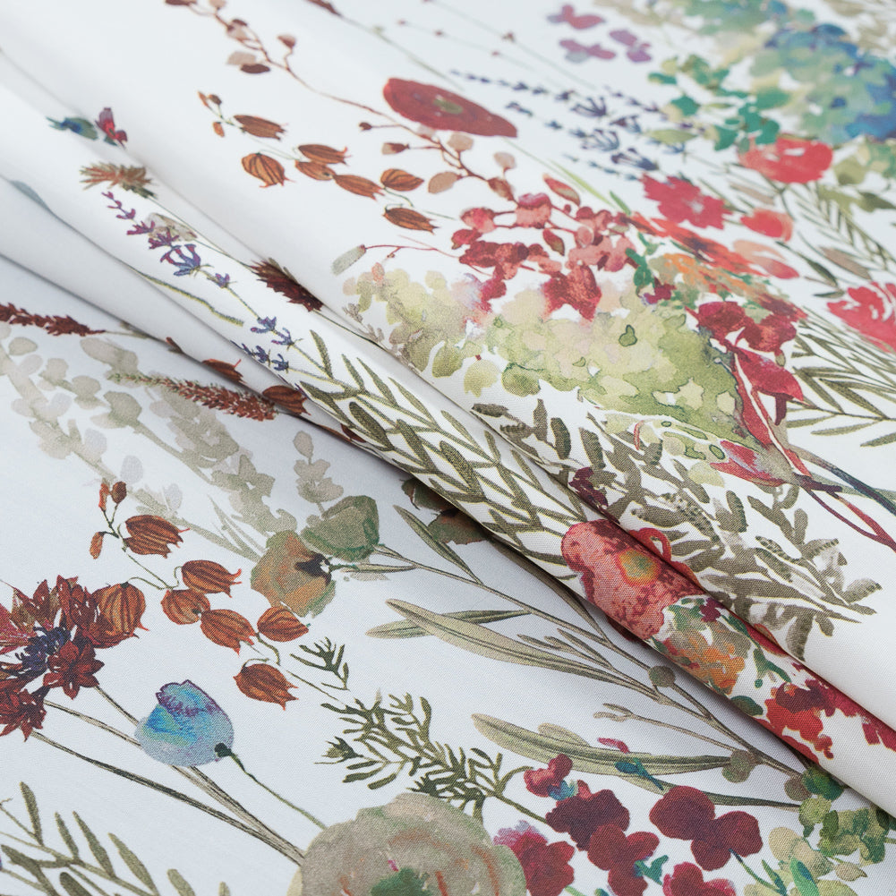 Cotton Poplin Panel - White Floral Band - Promenade au Pavot Print - Mood Exclusive Jacques Collection Cotton Poplin Panel - White Floral Band - Promenade au Pavot Print - Mood Exclusive Jacques Collection