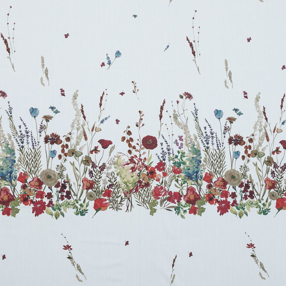 Cotton Poplin Panel - White Floral Band - Promenade au Pavot Print - Mood Exclusive Jacques Collection Cotton Poplin Panel - White Floral Band - Promenade au Pavot Print - Mood Exclusive Jacques Collection