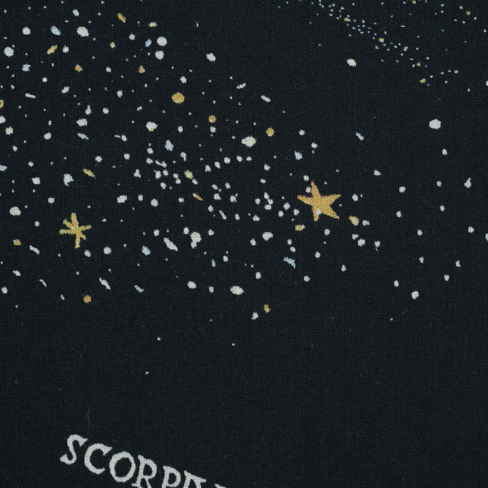 Cotton Voile - Black Celestial - Path of Apollo Print - Mood Exclusive Gaia Collection - Detail Cotton Voile - Black Celestial - Path of Apollo Print - Mood Exclusive Gaia Collection - Detail