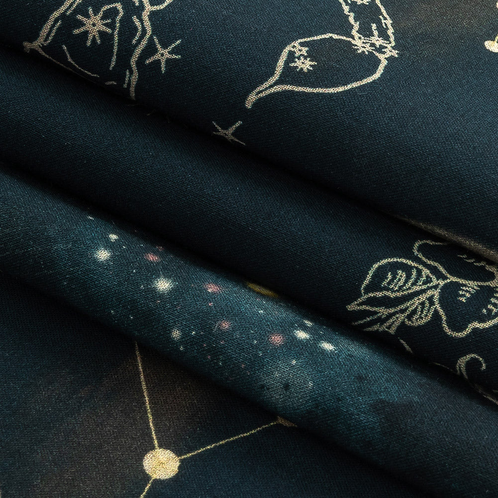 Cotton Voile - Navy Celestial Birds - Apollo's Disguise Print - Mood Exclusive Gaia Collection Folded Cotton Voile - Navy Celestial Birds - Apollo's Disguise Print - Mood Exclusive Gaia Collection Folded