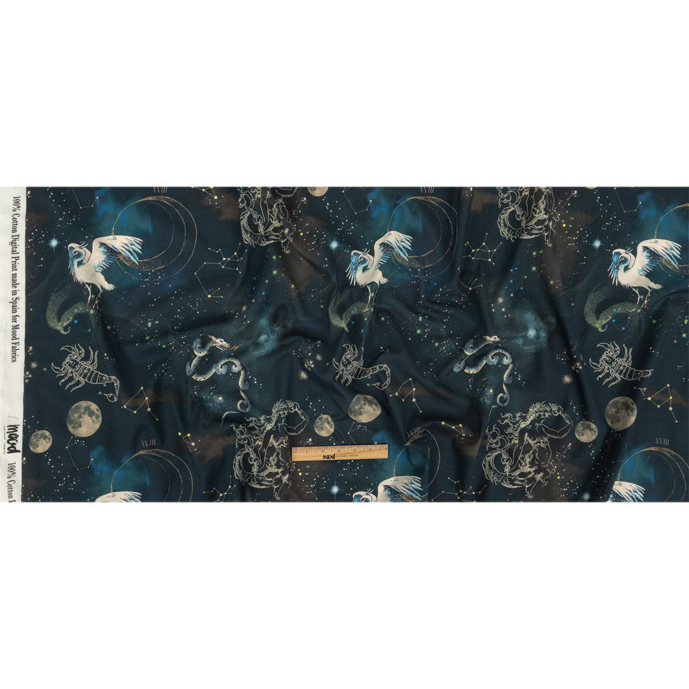 Cotton Voile - Navy Celestial Birds - Apollo's Disguise Print - Mood Exclusive Gaia Collection - Full Cotton Voile - Navy Celestial Birds - Apollo's Disguise Print - Mood Exclusive Gaia Collection - Full