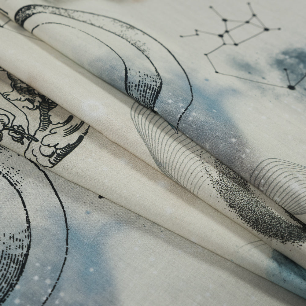 Cotton Voile - Beige Celestial Birds - Apollo's Disguise Beige Print - Mood Exclusive Gaia Collection Cotton Voile - Beige Celestial Birds - Apollo's Disguise Beige Print - Mood Exclusive Gaia Collection