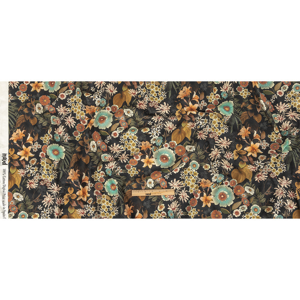 Cotton Voile - Rustic Floral - Narcissus' Reflection Print - Mood Exclusive Gaia Collection
