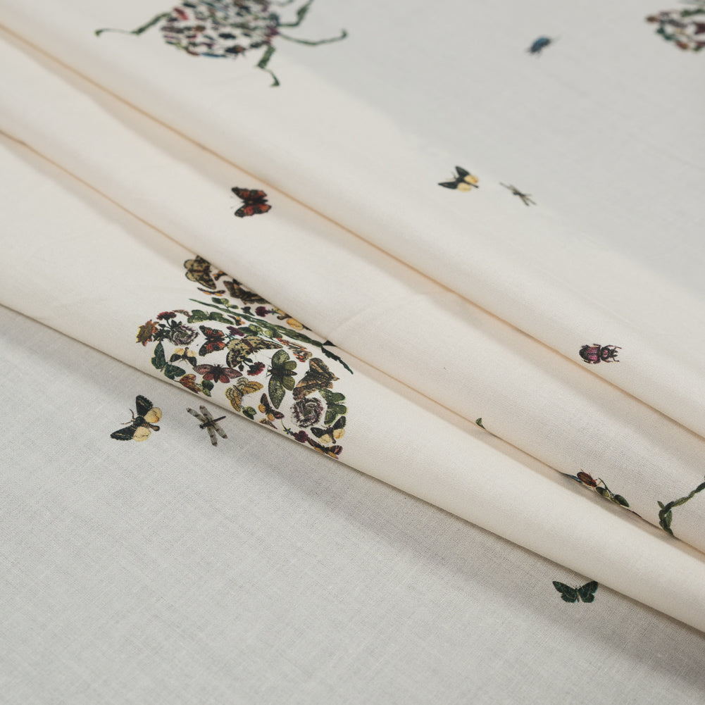 Cotton Voile - Floral Beetles and Butterflies - Tithonus' Lament Print - Mood Exclusive Gaia Collection Cotton Voile - Floral Beetles and Butterflies - Tithonus' Lament Print - Mood Exclusive Gaia Collection