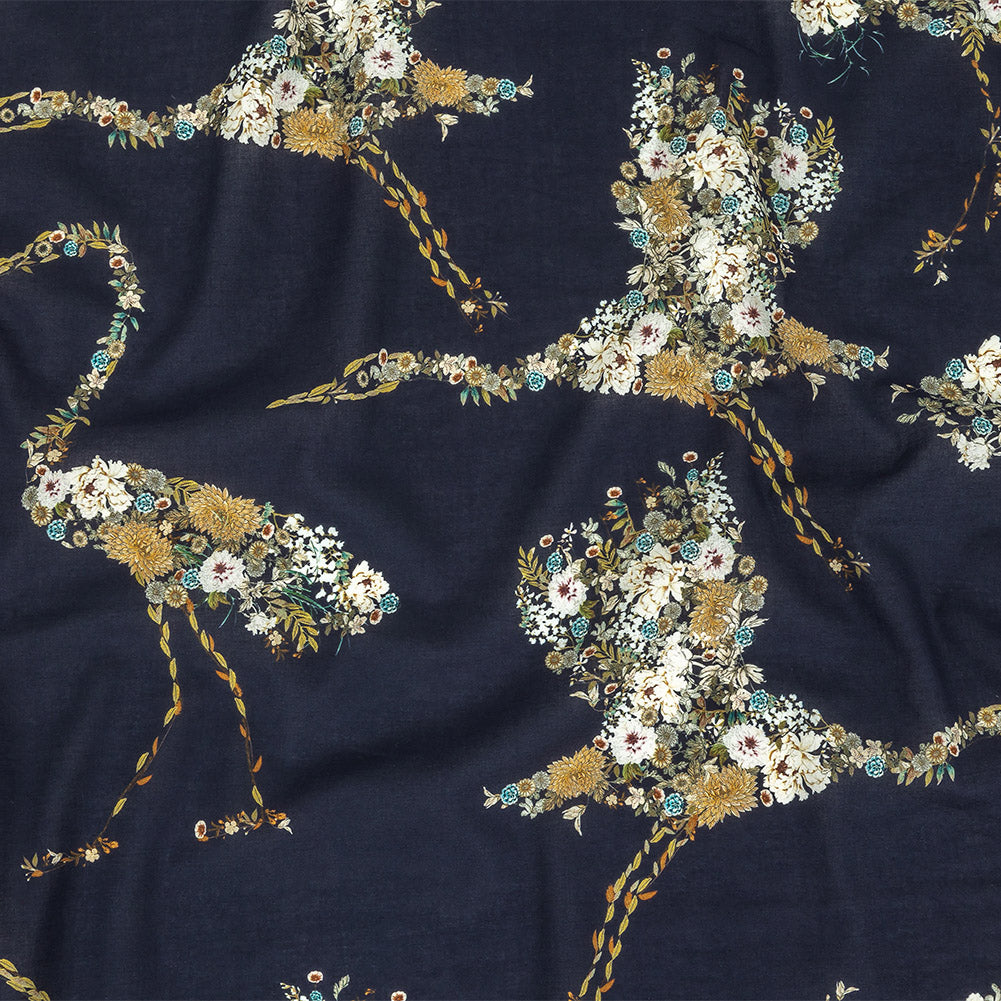 Cotton Voile - Navy Floral Cranes - Hera's Revenge Print - Mood Exclusive Gaia Collection Cotton Voile - Navy Floral Cranes - Hera's Revenge Print - Mood Exclusive Gaia Collection
