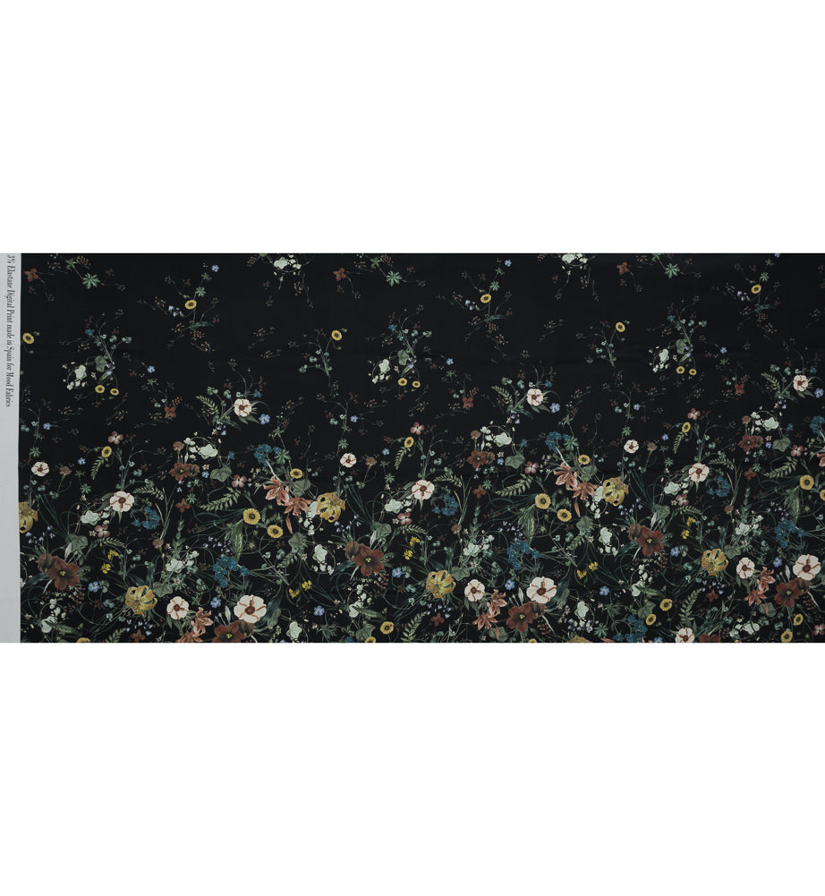 Stretch Cotton Sateen - Black Floral - Persephone's Bouquet Print - Mood Exclusive Gaia Collection Stretch Cotton Sateen - Black Floral - Persephone's Bouquet Print - Mood Exclusive Gaia Collection