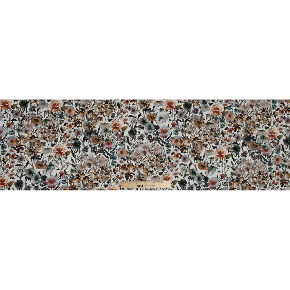 Stretch Polyester Crepe - Ivory Floral - Passing of Adonis Print - Mood Exclusive Gaia Collection Stretch Polyester Crepe - Ivory Floral - Passing of Adonis Print - Mood Exclusive Gaia Collection