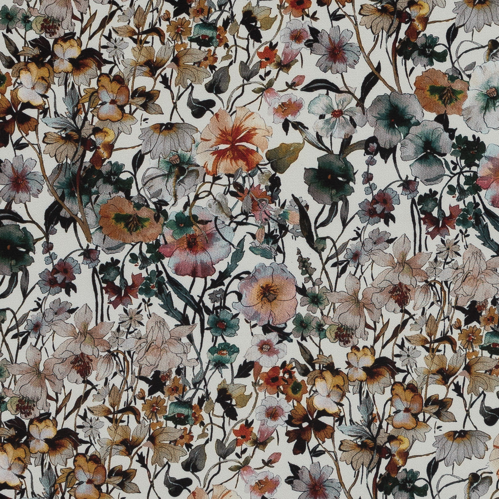 Stretch Polyester Crepe - Ivory Floral - Passing of Adonis Print - Mood Exclusive Gaia Collection Stretch Polyester Crepe - Ivory Floral - Passing of Adonis Print - Mood Exclusive Gaia Collection